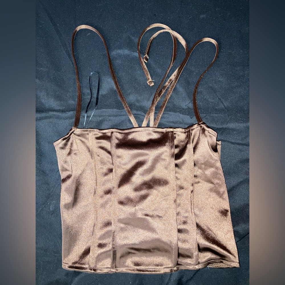 brown tank crop top
